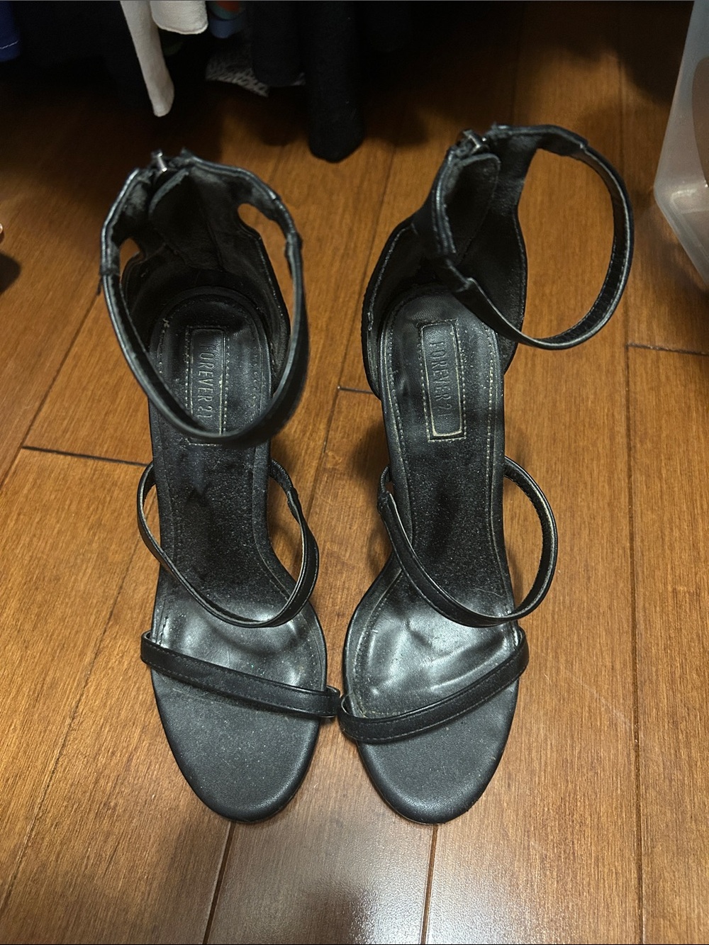 Forever 21 - Black Strappy Ankle Strap Heels - Women's